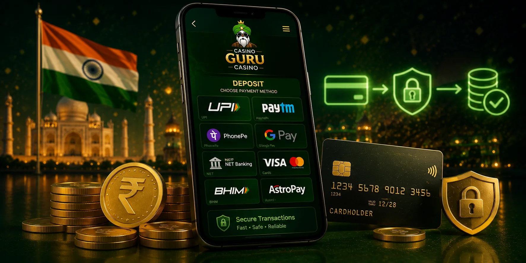 UPI and mobile wallet payments in an Indian online casino cashier