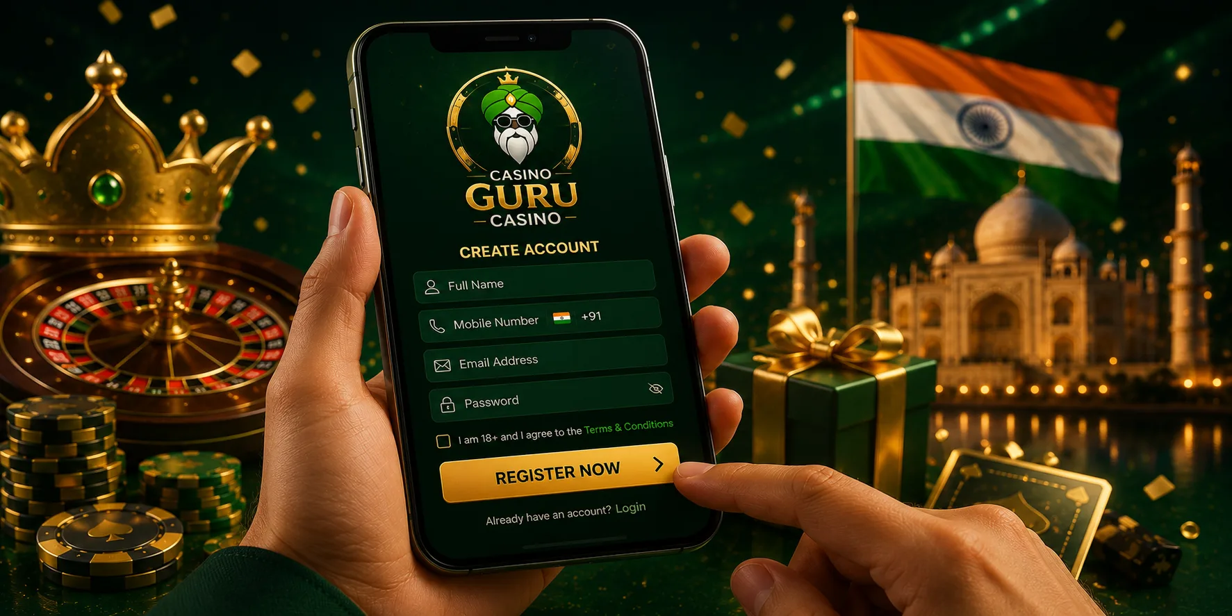 Casino Guru mobile registration steps for users in India